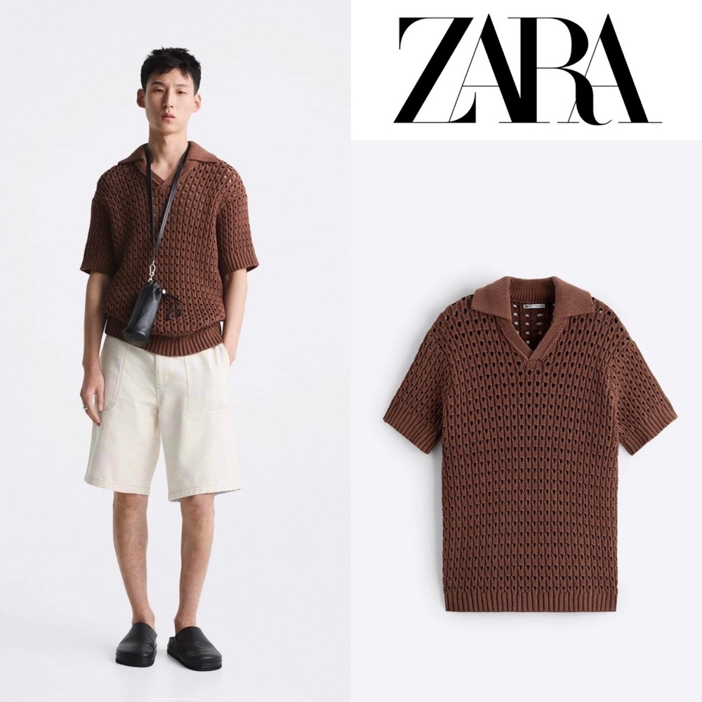 Zara Chocolate Knit Men's Polo